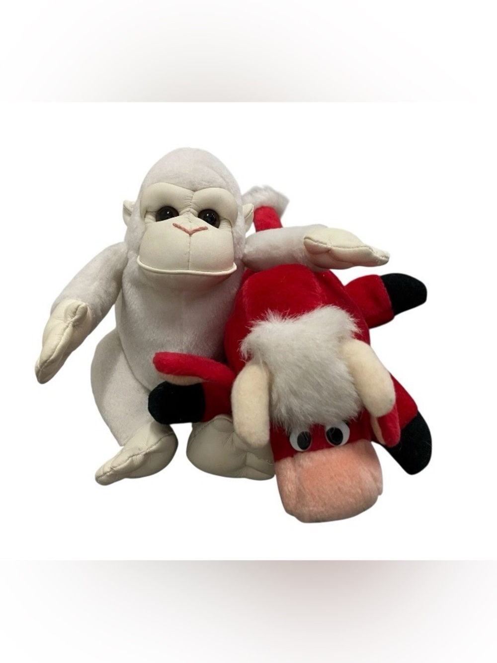 Beanie Boppers BANDITO Bull & GASPAR Gorilla Plush Beanie Toys 1997 VTG 24K Co